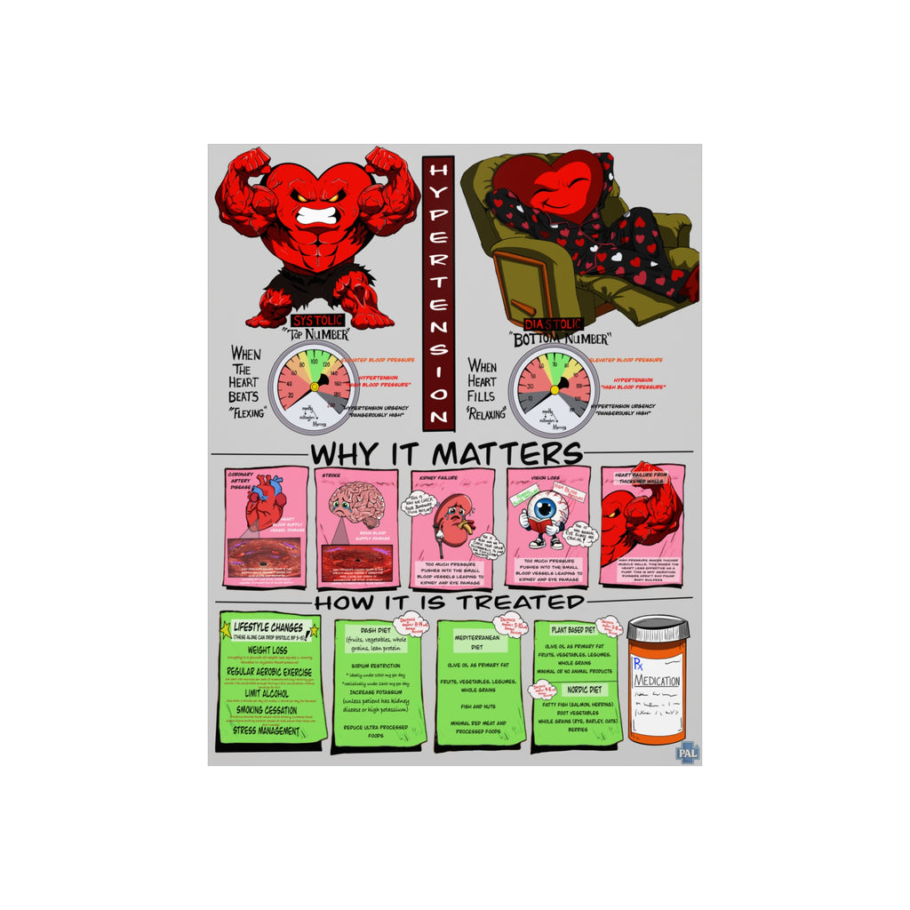Clinical Blood Pressure Foam Board education infographic for medical offices