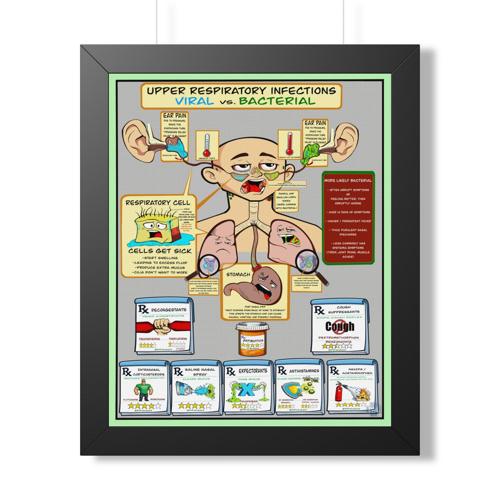 Upper Respiratory Infections Infographic for patient education in clinics, exam rooms, hospitals.