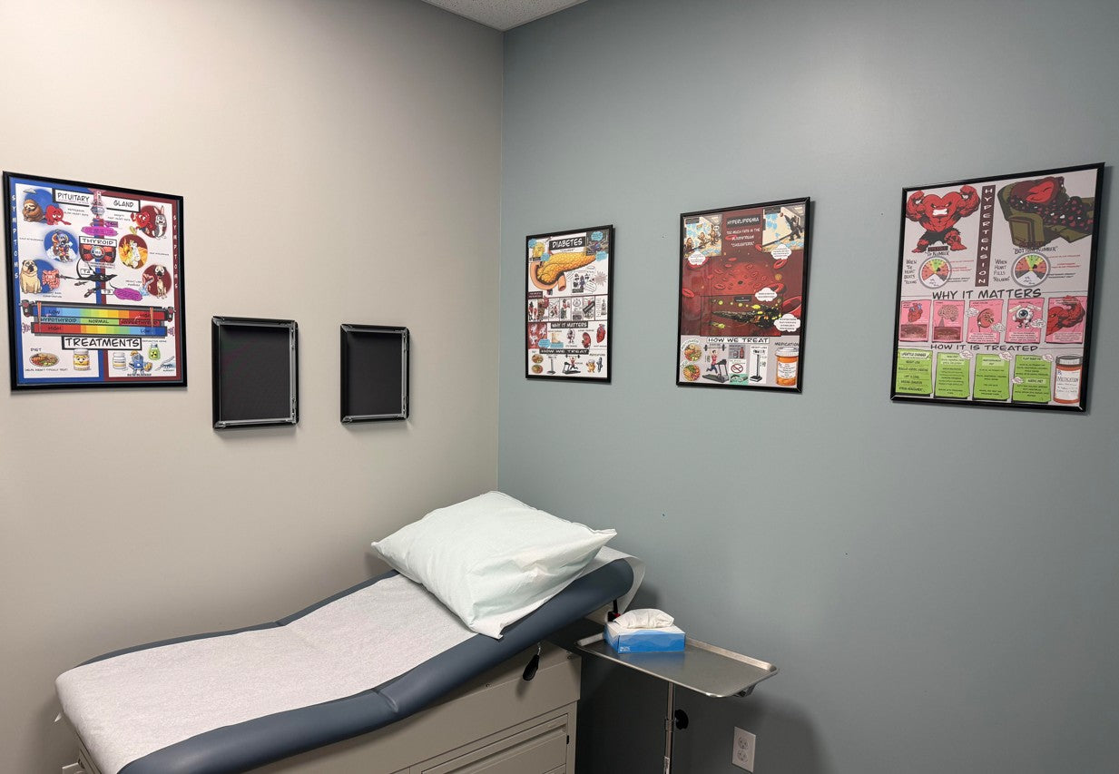 Clinical Kidney Foam Board education infographic for medical offices