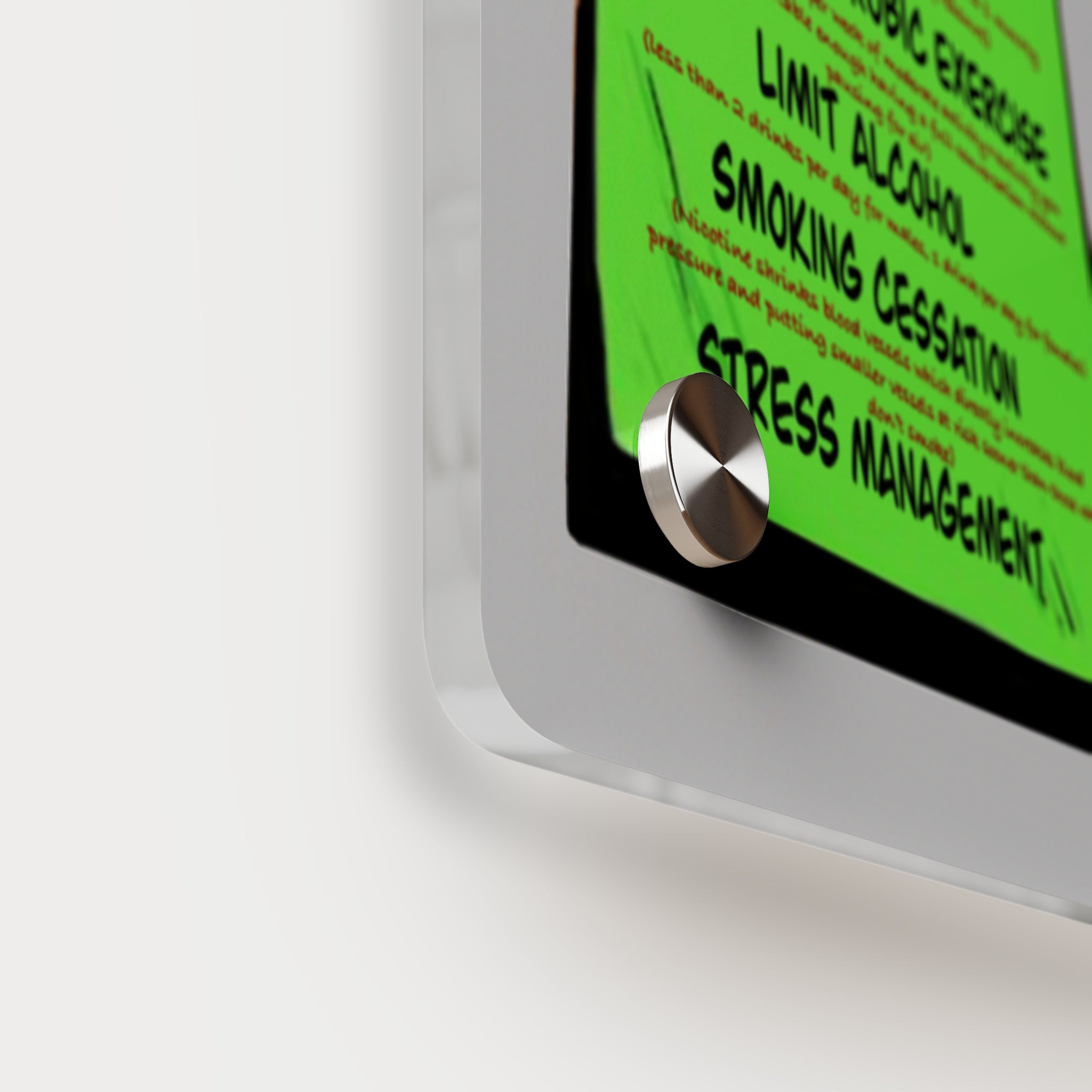 Blood Pressure Acrylic Wall Art Panel for Patient Education in Clinics and Hospitals