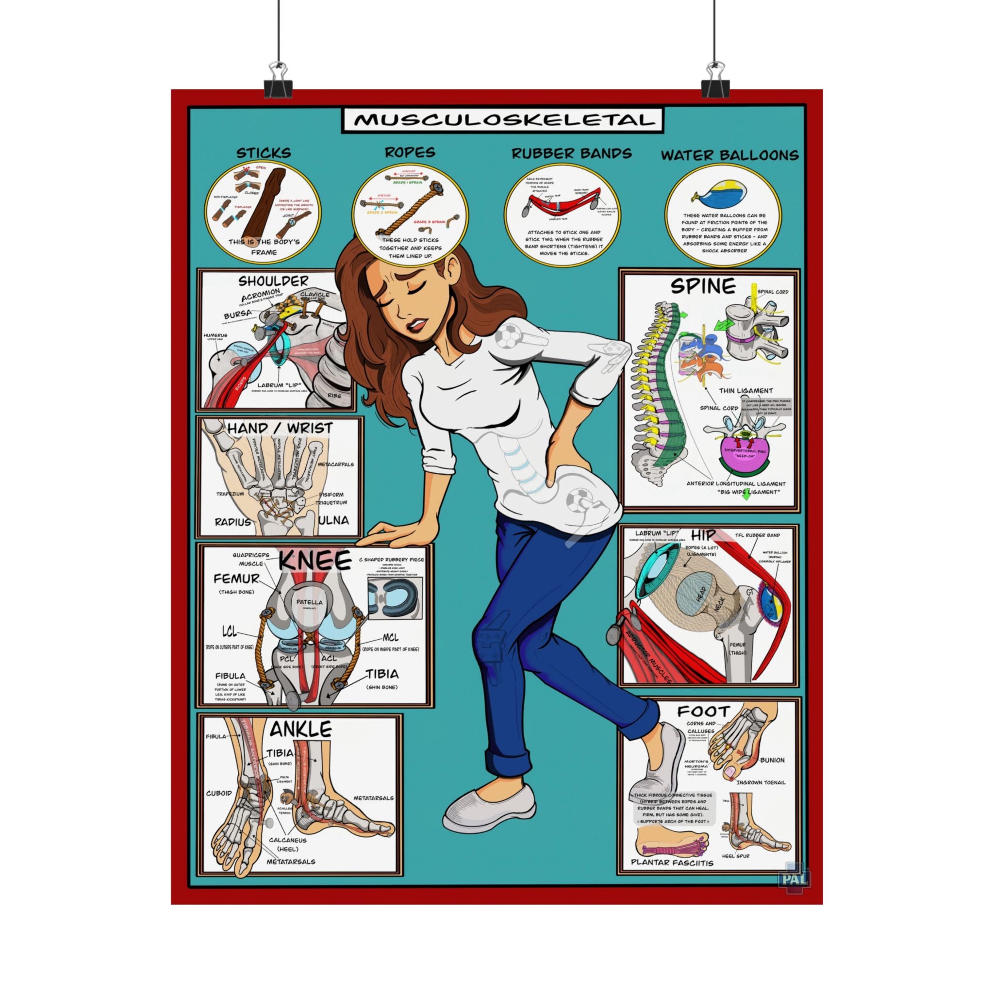 Musculoskeletal Poster for Patient Education in Clinics and Hospitals