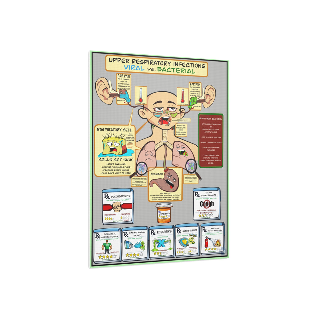 Clinical URI Foam Board education infographic for medical offices