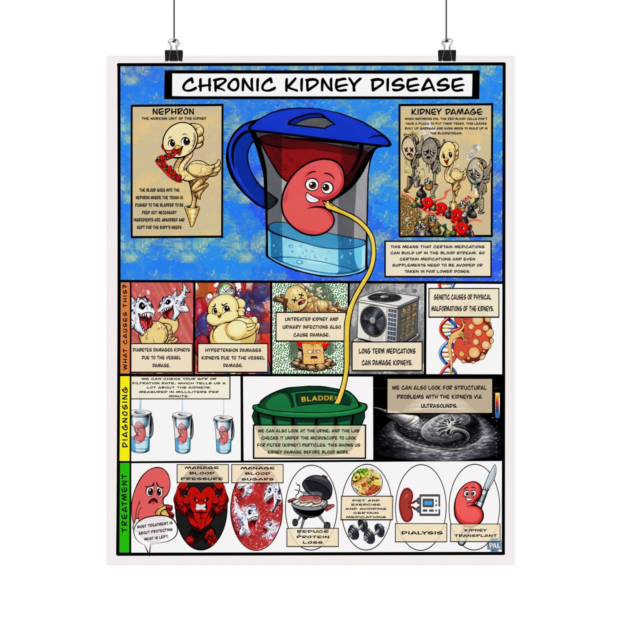 Chronic Kidney Disease Poster for Patient Education in Clinics and Hospitals